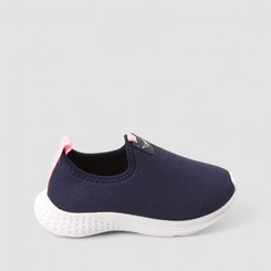 Tênis Infantil Vertus Jogging Logo Pespontos Tecido Rosa & Marinho