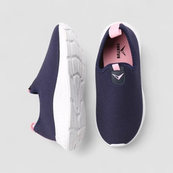 Tênis Infantil Vertus Jogging Logo Pespontos Tecido Rosa & Marinho