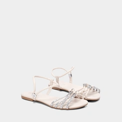 Sandália Infantil Gabrielinha Detalhes Nó Tira Regulável Off White