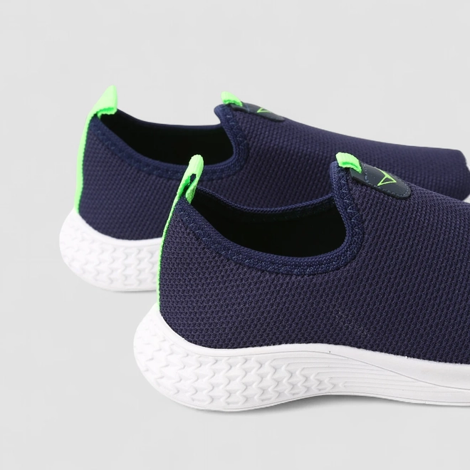 Tênis Infantil Vertus Jogging Logo Pespontos Tecido Neon & Marinho