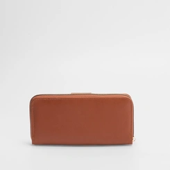 Carteira Grande STZ Matelassê Bolso Externo Caramelo