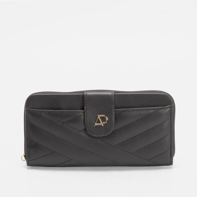 Carteira Grande STZ Matelassê Bolso Externo Preto