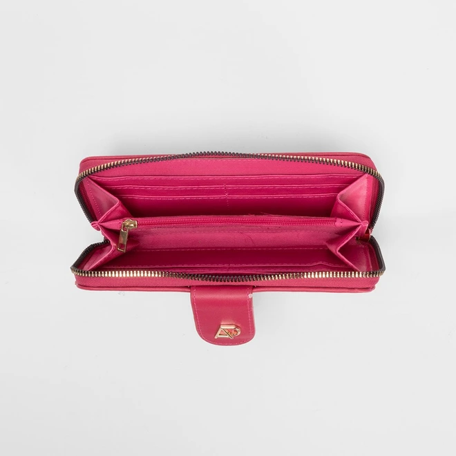Carteira Grande STZ Matelassê Bolso Externo Rosa