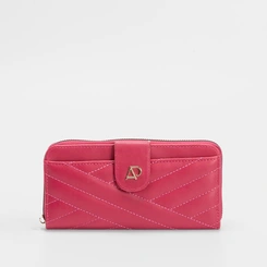 Carteira Grande STZ Matelassê Bolso Externo Rosa