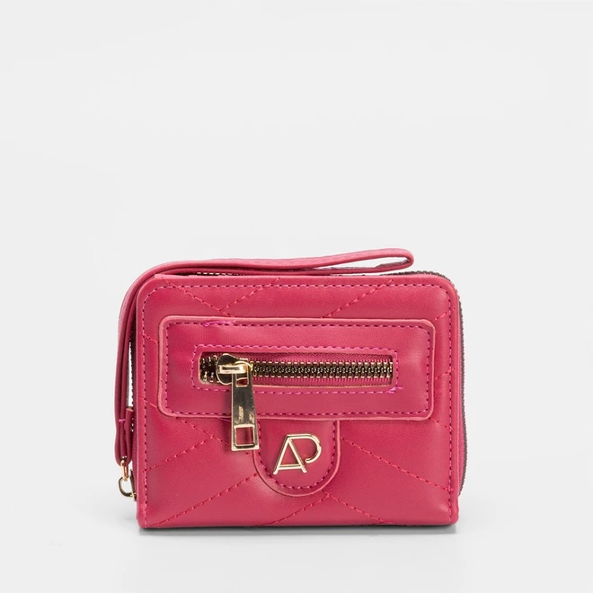 Carteira Feminina STZ Matelassê Bolso Externo Rosa