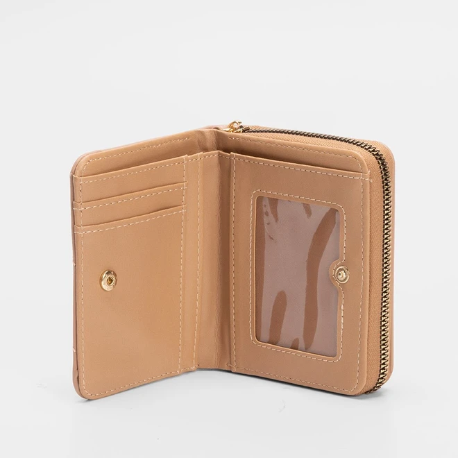 Carteira Feminina STZ Matelassê Bolso Externo Bege