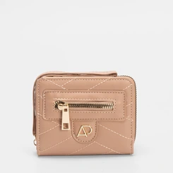 Carteira Feminina STZ Matelassê Bolso Externo Bege