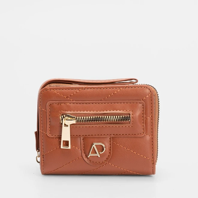 Carteira Feminina STZ Matelassê Bolso Externo Caramelo