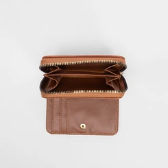 Carteira Feminina STZ Matelassê Bolso Externo Caramelo