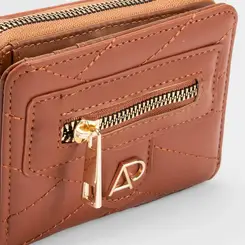 Carteira Feminina STZ Matelassê Bolso Externo Caramelo
