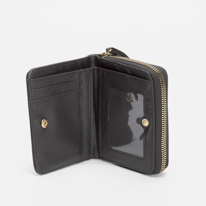 Carteira Feminina STZ Matelassê Bolso Externo Preto