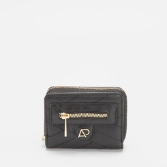 Carteira Feminina STZ Matelassê Bolso Externo Preto