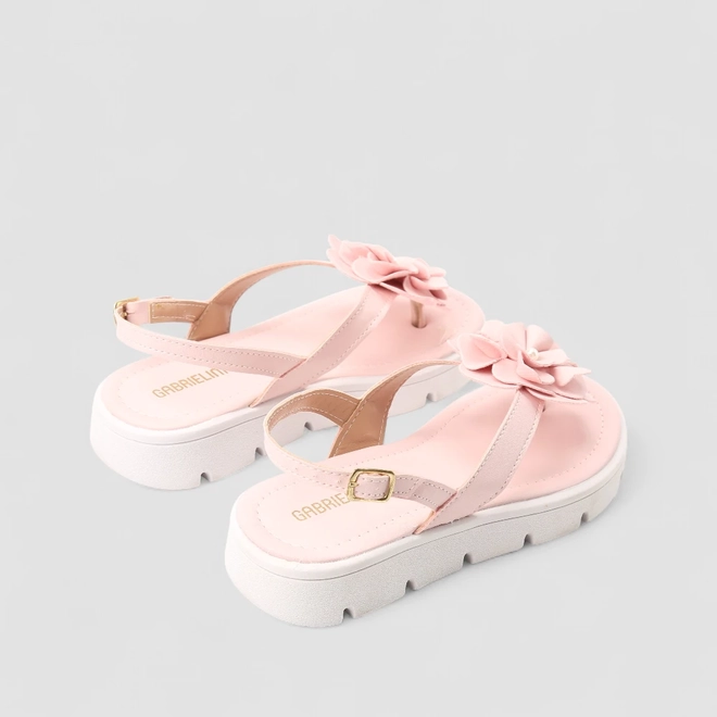 Sandália Infantil Gabrielinha Detalhe Flor Rosa