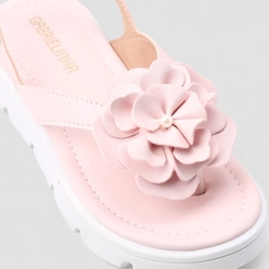 Sandália Infantil Gabrielinha Detalhe Flor Rosa
