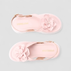 Sandália Infantil Gabrielinha Detalhe Flor Rosa