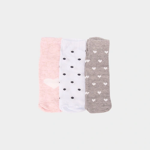 Kit Meia Invisível STZ 3 Pares 34-38 Poá & Mini Corações Color
