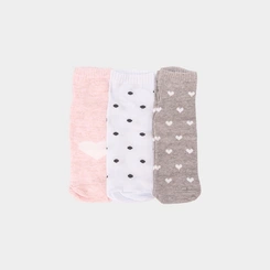 Kit Meia Invisível STZ 3 Pares 34-38 Poá & Mini Corações Color