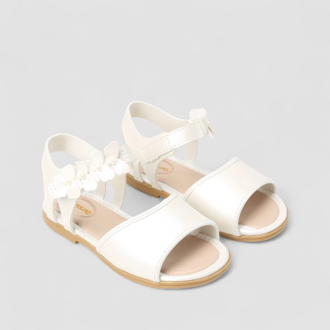 Sandália Infantil Pimpolho Borboletas Branco