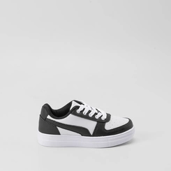 Tênis Infantil Vertus Casual Detalhe Recortes Perfuros Branco & Preto