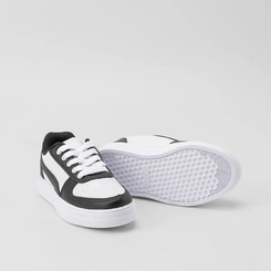 Tênis Infantil Vertus Casual Detalhe Recortes Perfuros Branco & Preto