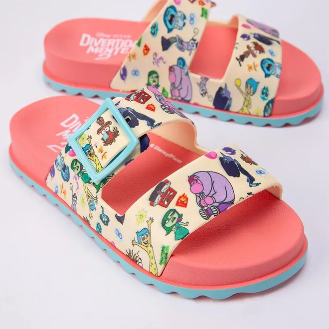 Rasteira Papete Juvenil Disney Divertidamente Fivela Rosa