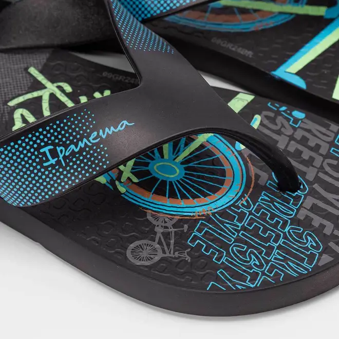 Chinelo Infantil Ipanema Deck City Verde & Preto