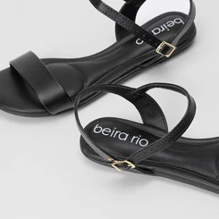 Sandália Rasteira Beira Rio Tira Preto