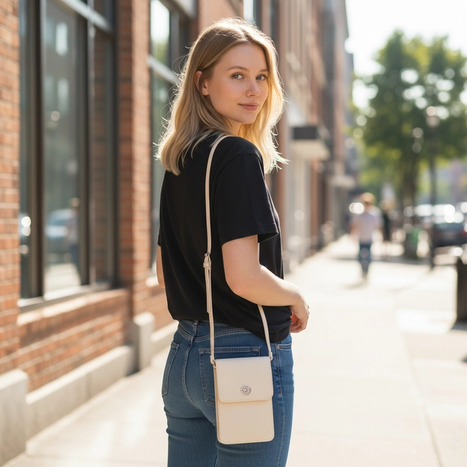 Bolsa Penelope Feminina Transversal Bege
