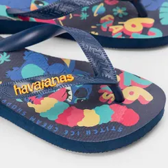 Chinelo Infantil Havaianas Top Disney Clássicos Stitch Original Azul