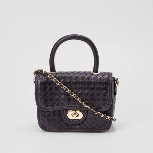 Bolsa de Mão Penélope Envelope Tressê Preto