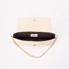 Bolsa Transversal Gabriela Média Alça Corrente Detalhe Rebite Off White