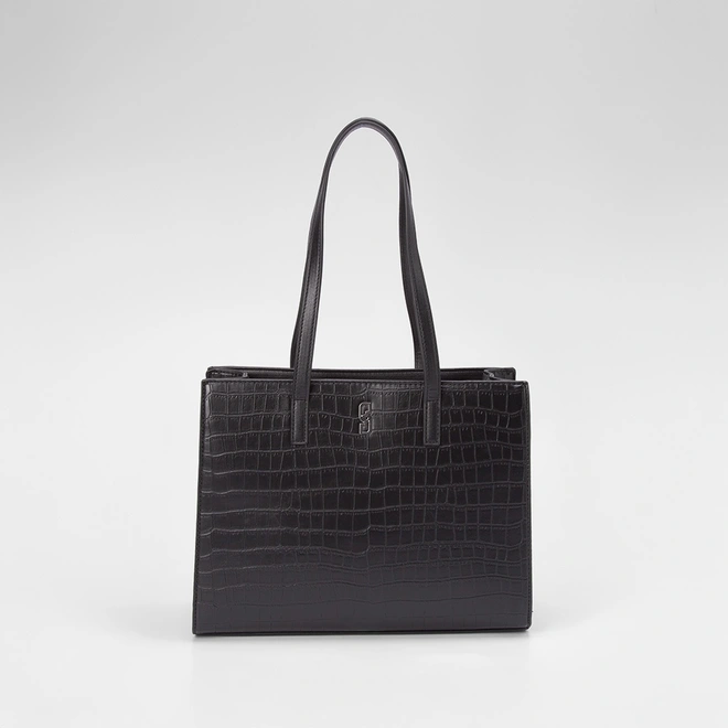 Bolsa Satchel Gabriela Texturizada Preto