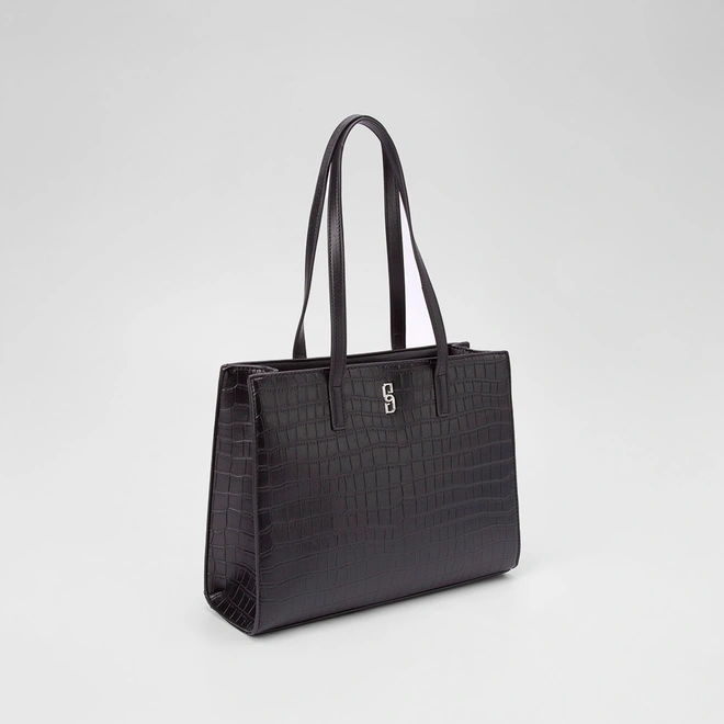 Bolsa Satchel Gabriela Texturizada Preto