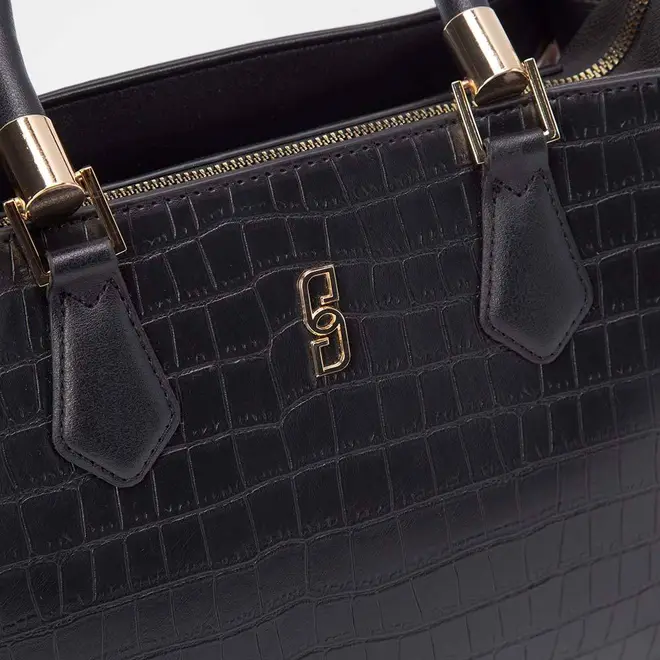 Bolsa Satchel Gabriela Texturizada Preto