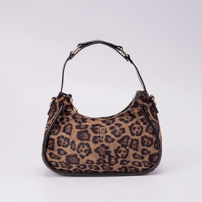 g*g様 UOZ BB01 Bolsa Hobo Gabriela Média Transversal Animal Print Onça Multicolor