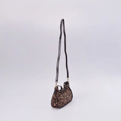 Bolsa Hobo Gabriela Média Transversal Animal Print Onça Multicolor