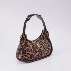 Bolsa Hobo Gabriela Média Transversal Animal Print Onça Multicolor