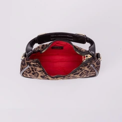 Bolsa Hobo Gabriela Média Transversal Animal Print Onça Multicolor