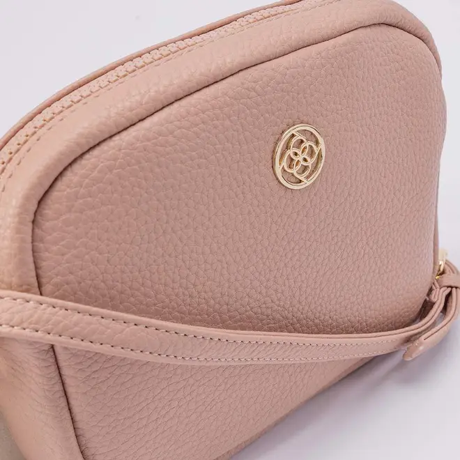 Bolsa Penélope Transversal Pequena Texturizada Nude