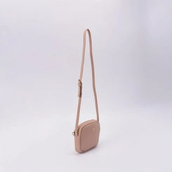 Bolsa Penélope Transversal Pequena Texturizada Nude