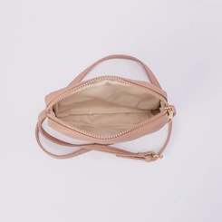 Bolsa Penélope Transversal Pequena Texturizada Nude