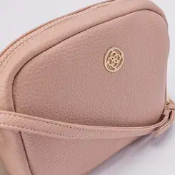Bolsa Penélope Transversal Pequena Texturizada Nude