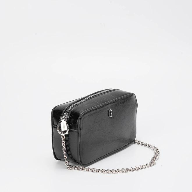 Bolsa Camera Bag Gabriela Média Transversal Texturizada Preto
