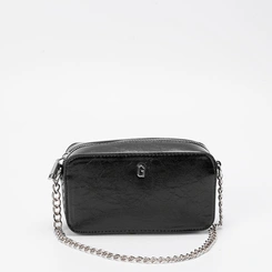 Bolsa Camera Bag Gabriela Média Transversal Texturizada Preto