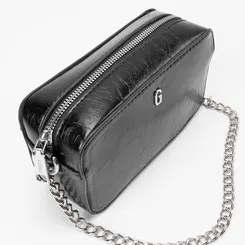 Bolsa Camera Bag Gabriela Média Transversal Texturizada Preto