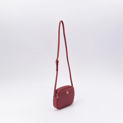 Bolsa Penélope Transversal Pequena Texturizada Vinho