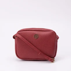 Bolsa Penélope Transversal Pequena Texturizada Vinho