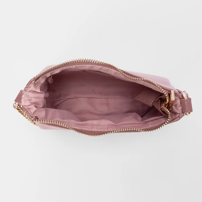 Bolsa Baguete Gabriela Pequena Detalhe Corrente Rosa