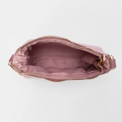 Bolsa Baguete Gabriela Pequena Detalhe Corrente Rosa