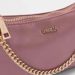 Bolsa Baguete Gabriela Pequena Detalhe Corrente Rosa